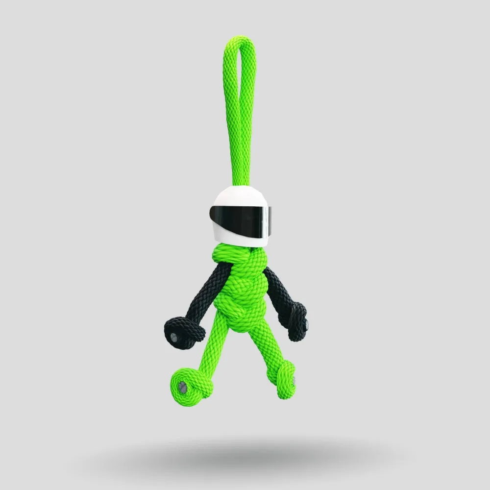 Green Biker Buddy Paracord Keychain
