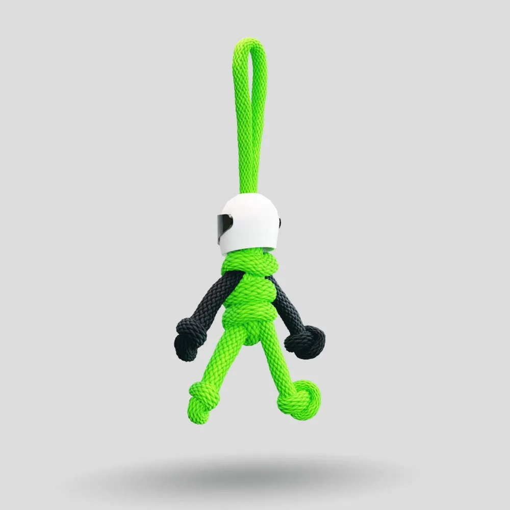 Green Biker Buddy Paracord Keychain
