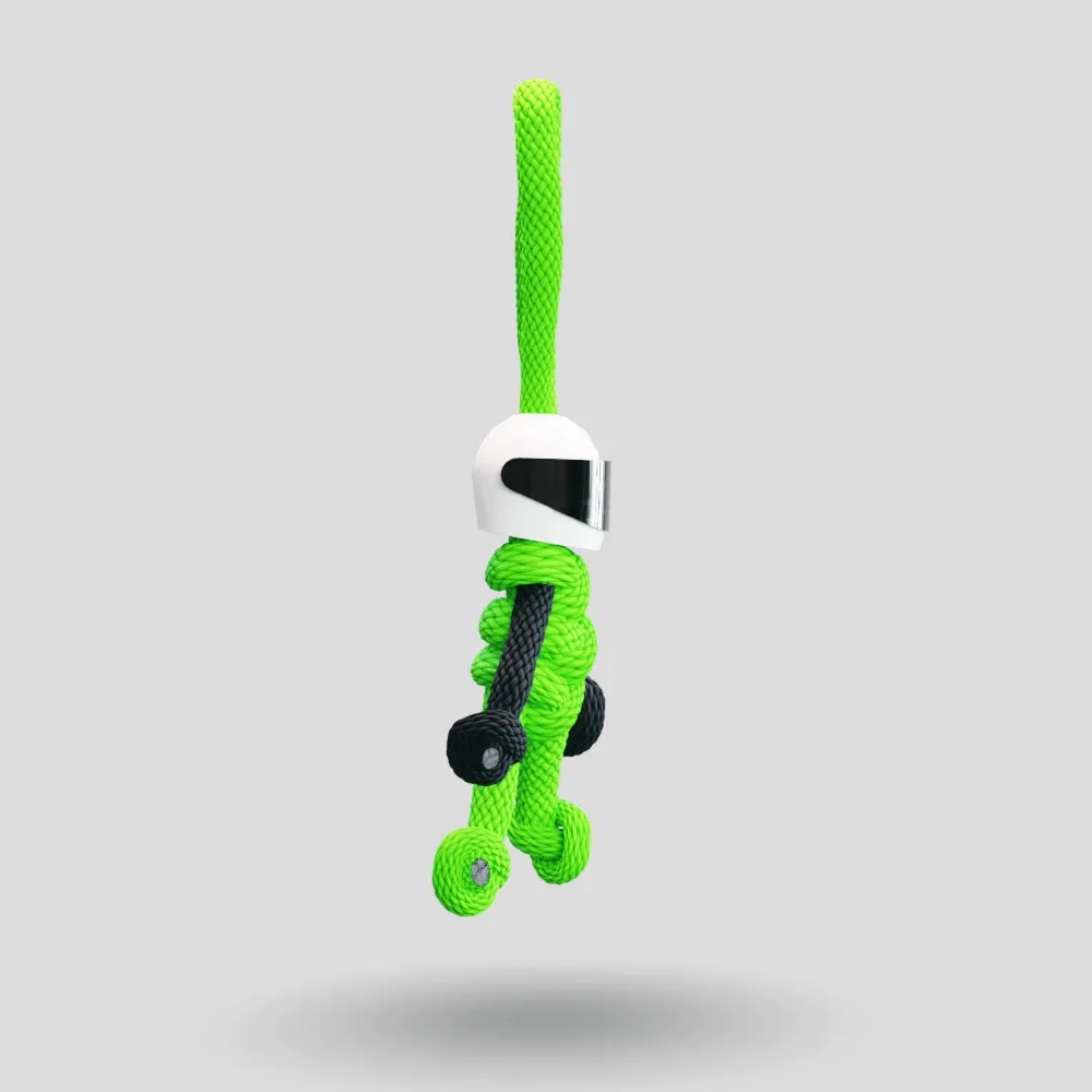 Green Biker Buddy Paracord Keychain