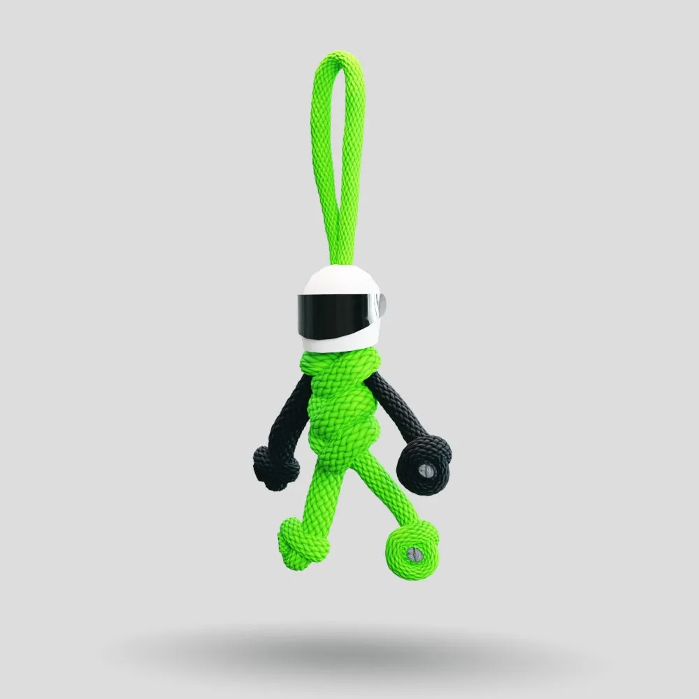 Green Biker Buddy Paracord Keychain