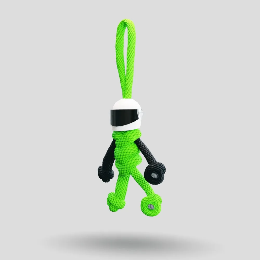 Green Biker Buddy Paracord Keychain