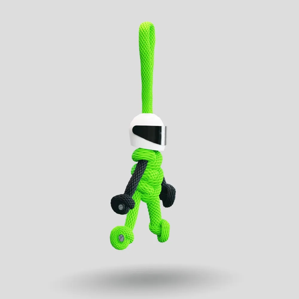 Green Biker Buddy Paracord Keychain