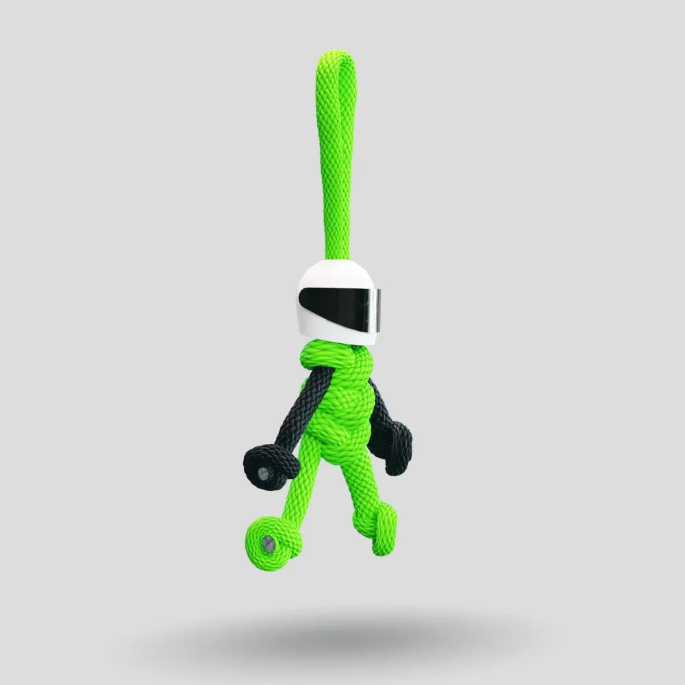 Green Biker Buddy Paracord Keychain