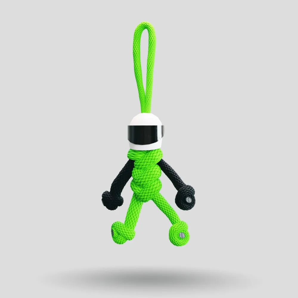 Green Biker Buddy Paracord Keychain