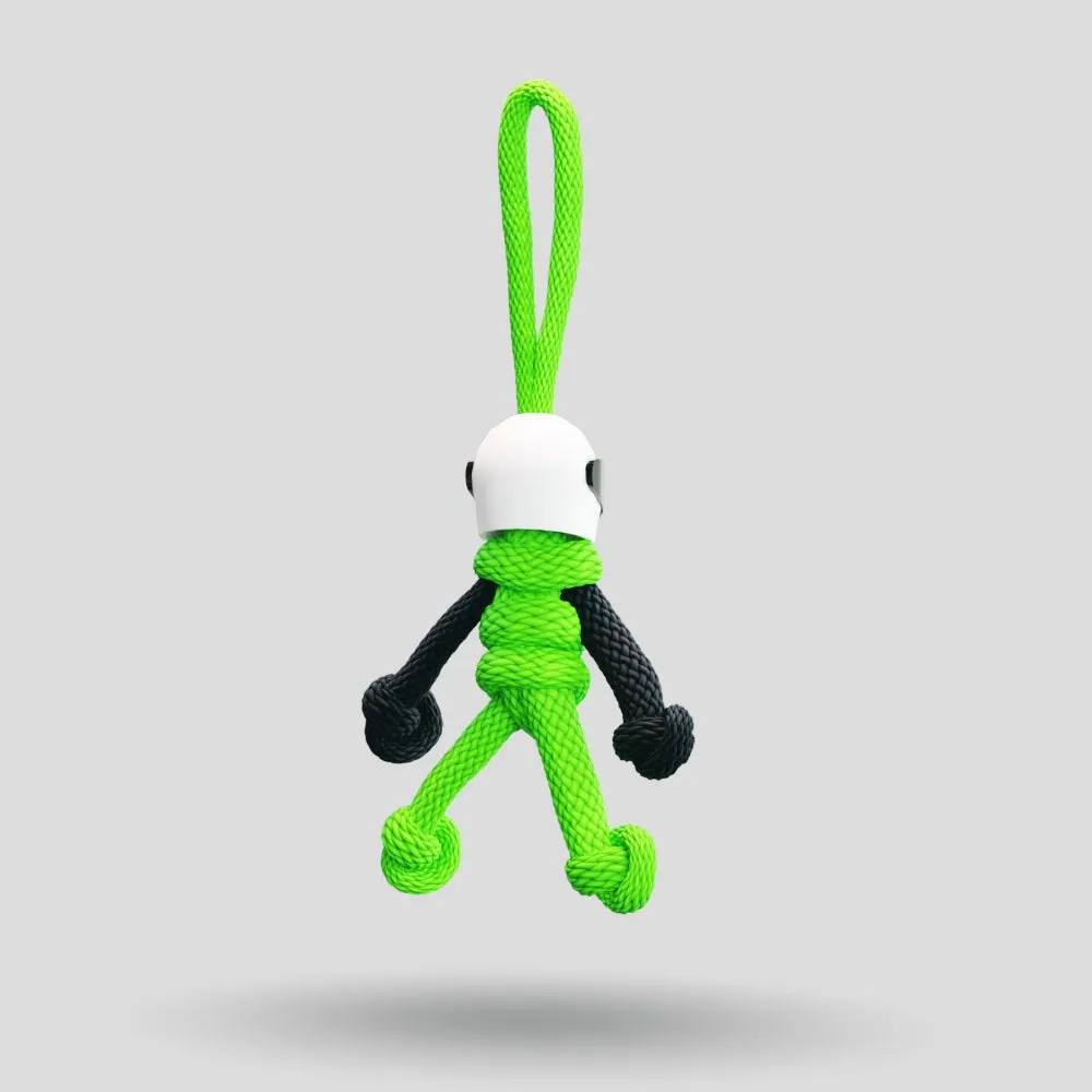 Green Biker Buddy Paracord Keychain