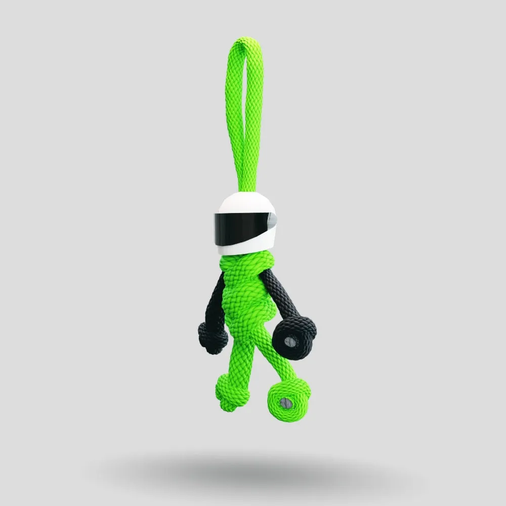Green Biker Buddy Paracord Keychain