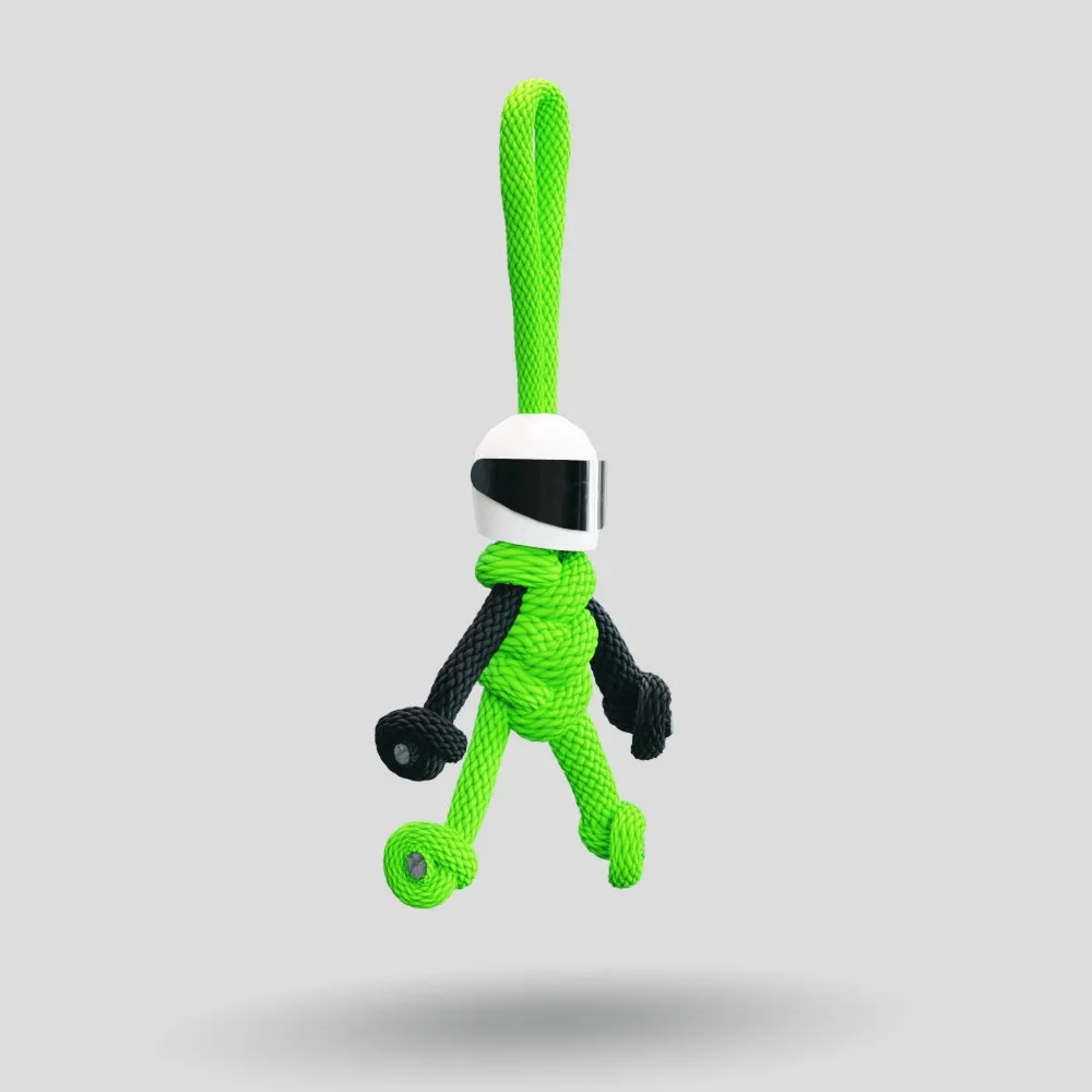 Green Biker Buddy Paracord Keychain