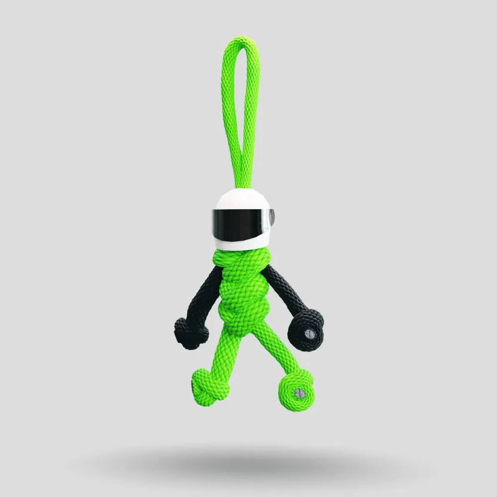 Green Biker Buddy Paracord Keychain