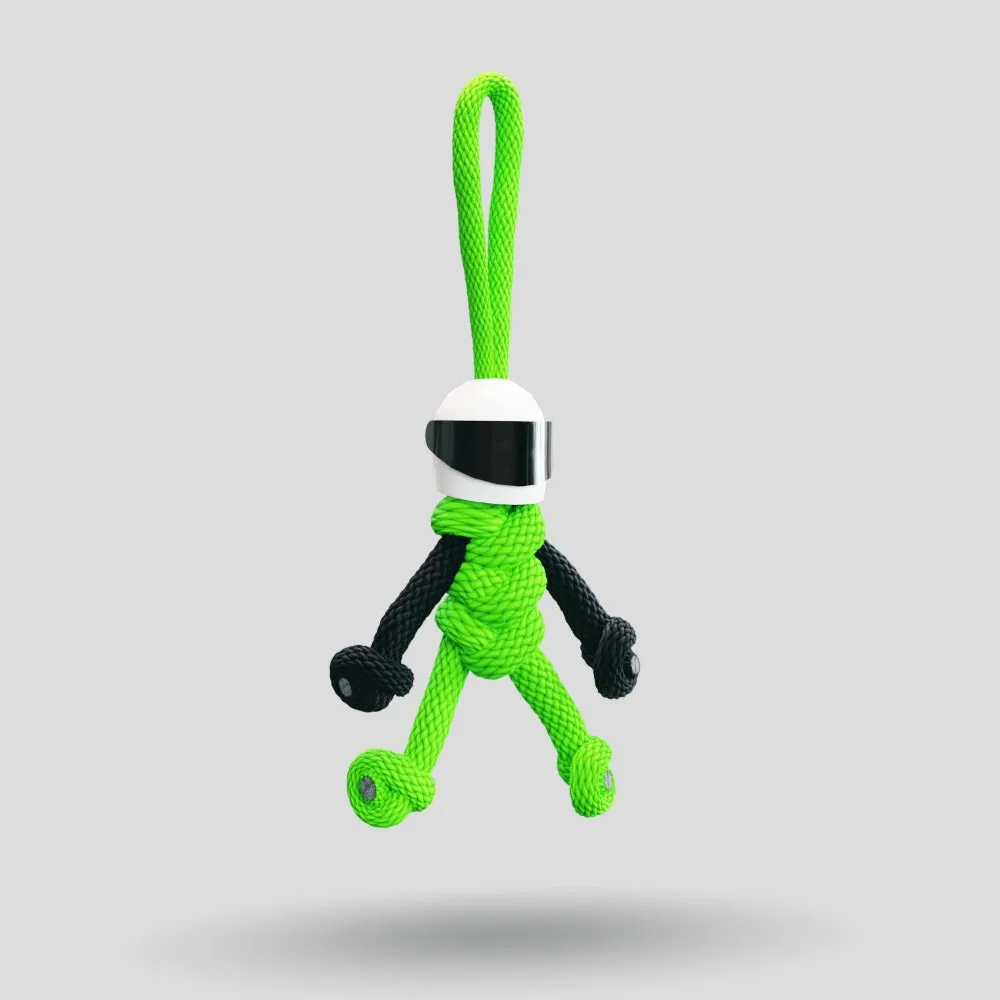 Green Biker Buddy Paracord Keychain