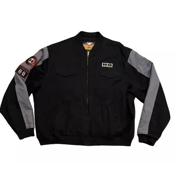Harley Davidson Motorcycles Womens Biker Canvas Cotton Riding Bomber Jacket M