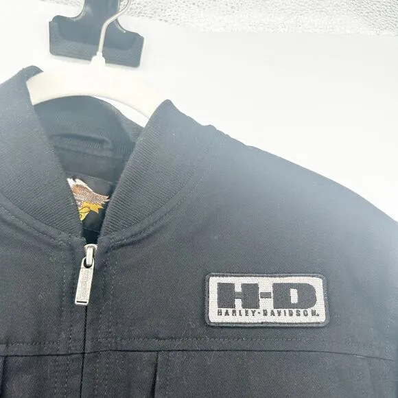 Harley Davidson Motorcycles Womens Biker Canvas Cotton Riding Bomber Jacket M