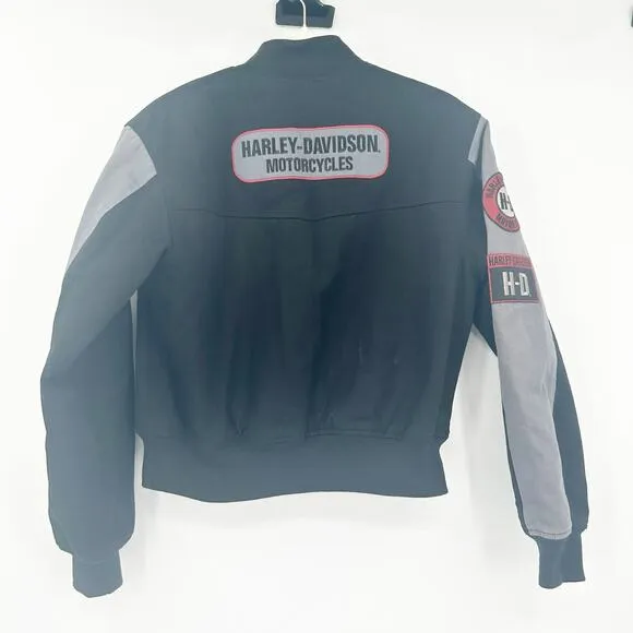 Harley Davidson Motorcycles Womens Biker Canvas Cotton Riding Bomber Jacket M