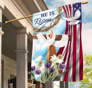 He Is Risen, Easter Day America 3D Flag, Nsd99