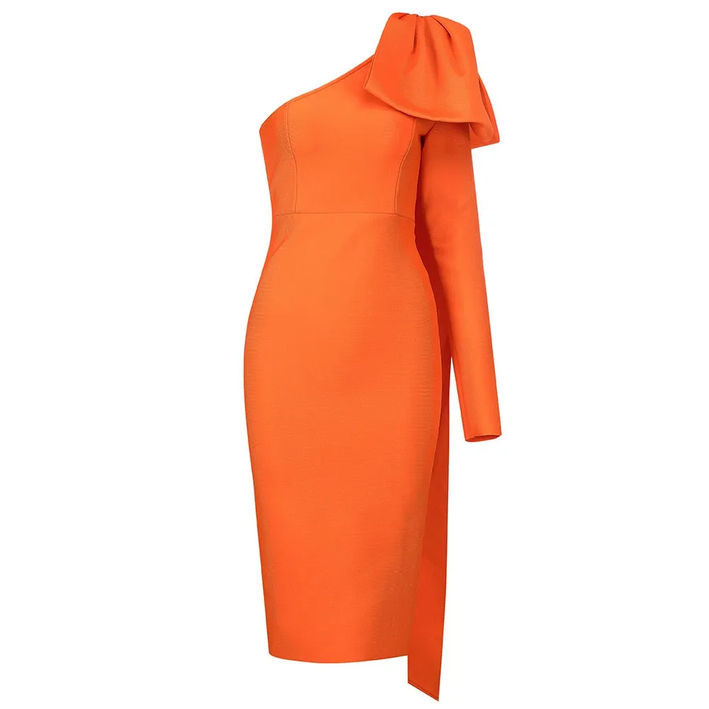 High Quality One Sleeve Rayon Bandage Dress Bodycon