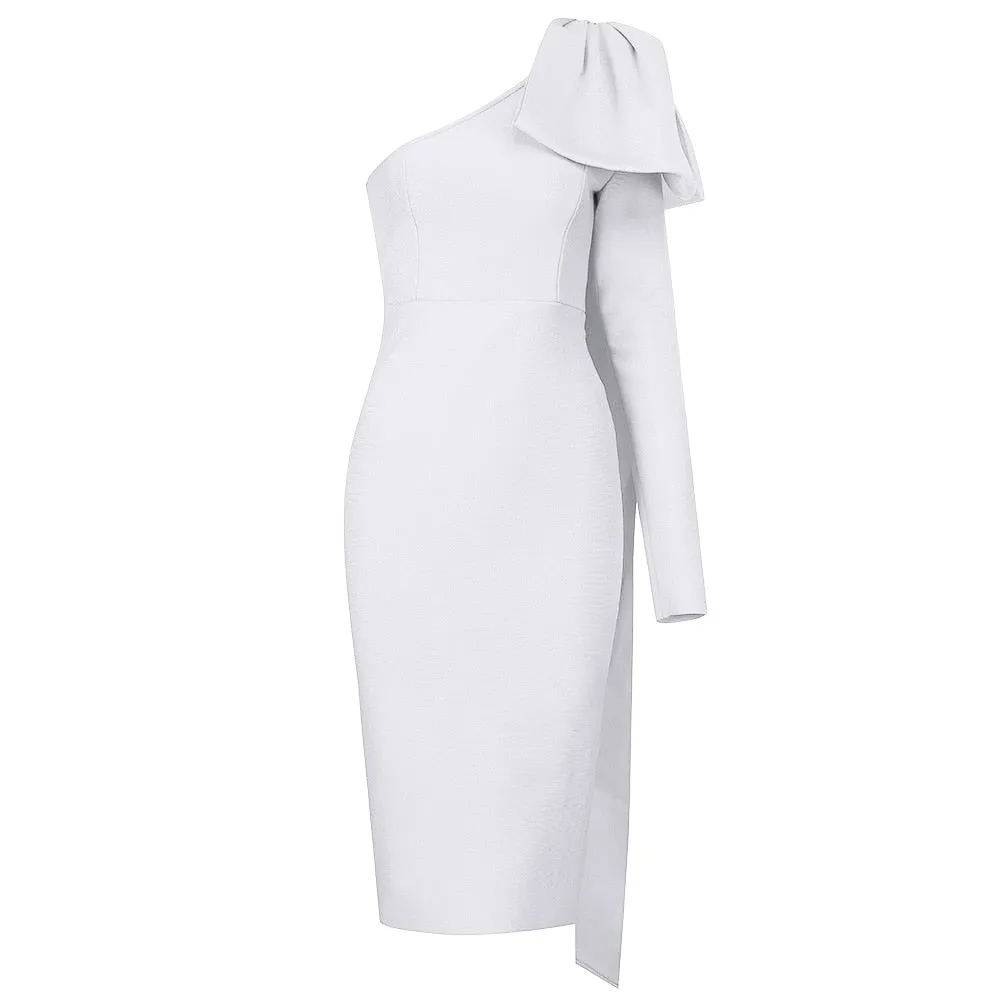 High Quality One Sleeve Rayon Bandage Dress Bodycon