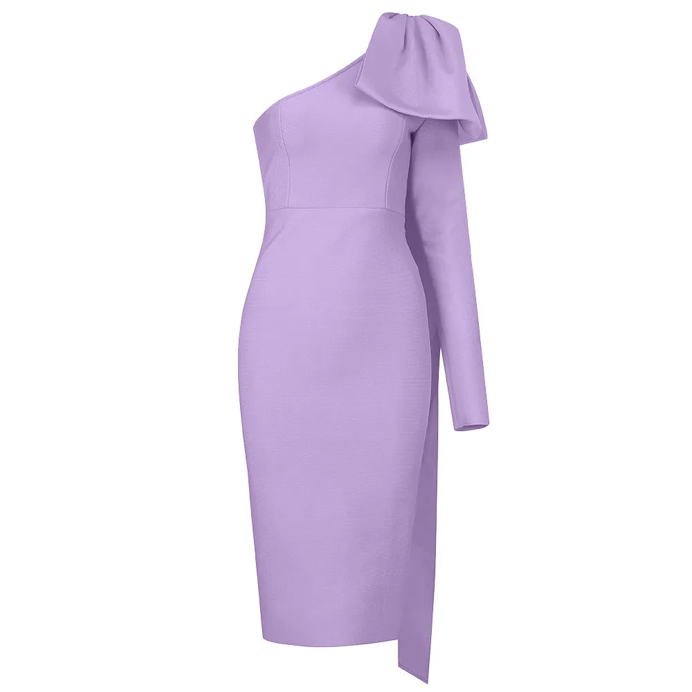 High Quality One Sleeve Rayon Bandage Dress Bodycon