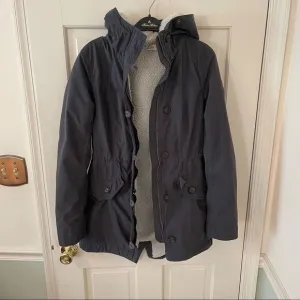 Hollister Sherpa Lined Parka Jacket Dark Charcoal Gray S