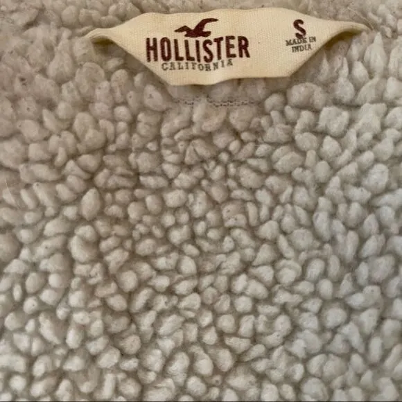 Hollister Sherpa Lined Parka Jacket Dark Charcoal Gray S