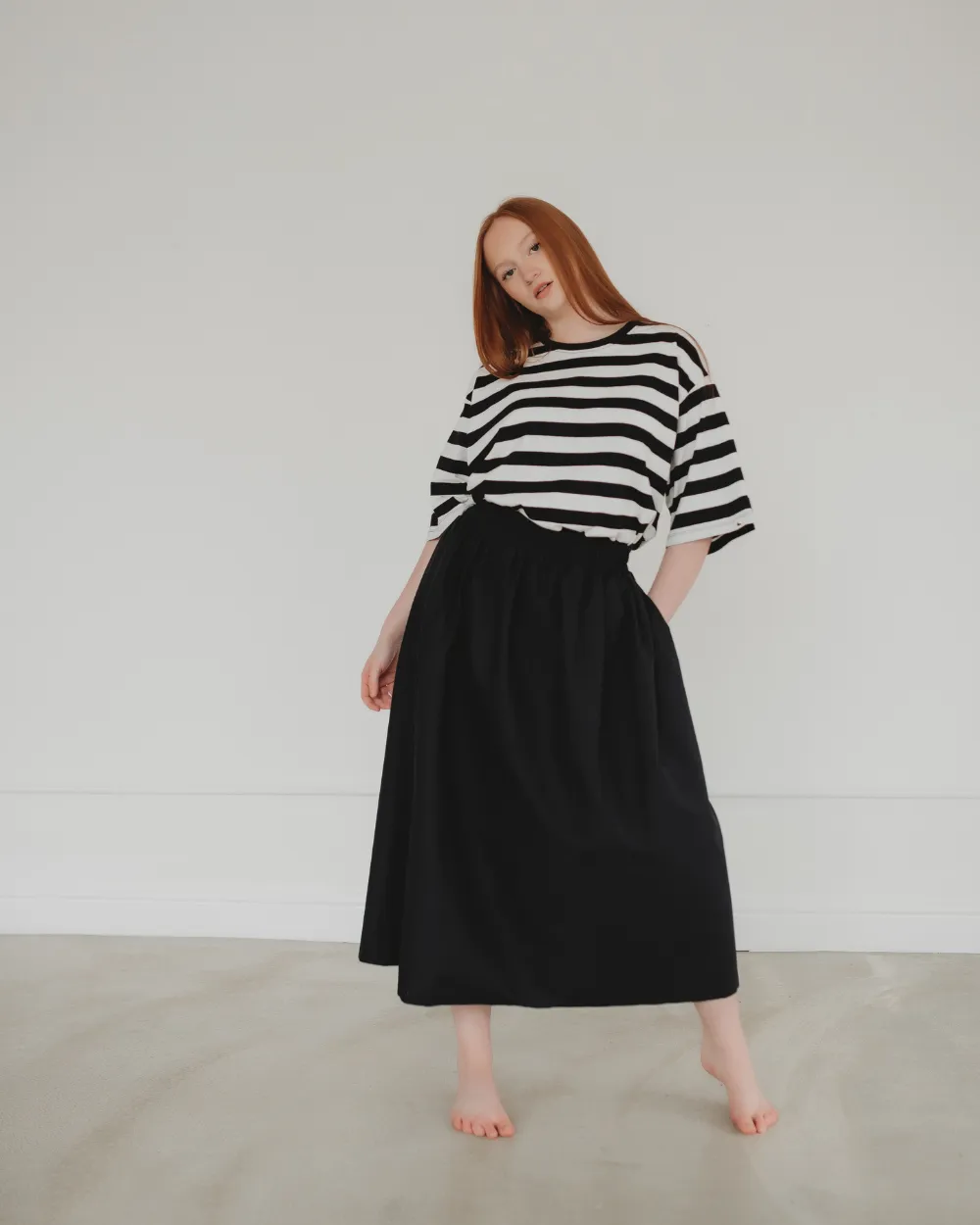 Joyce Easy Fit Black Skirt