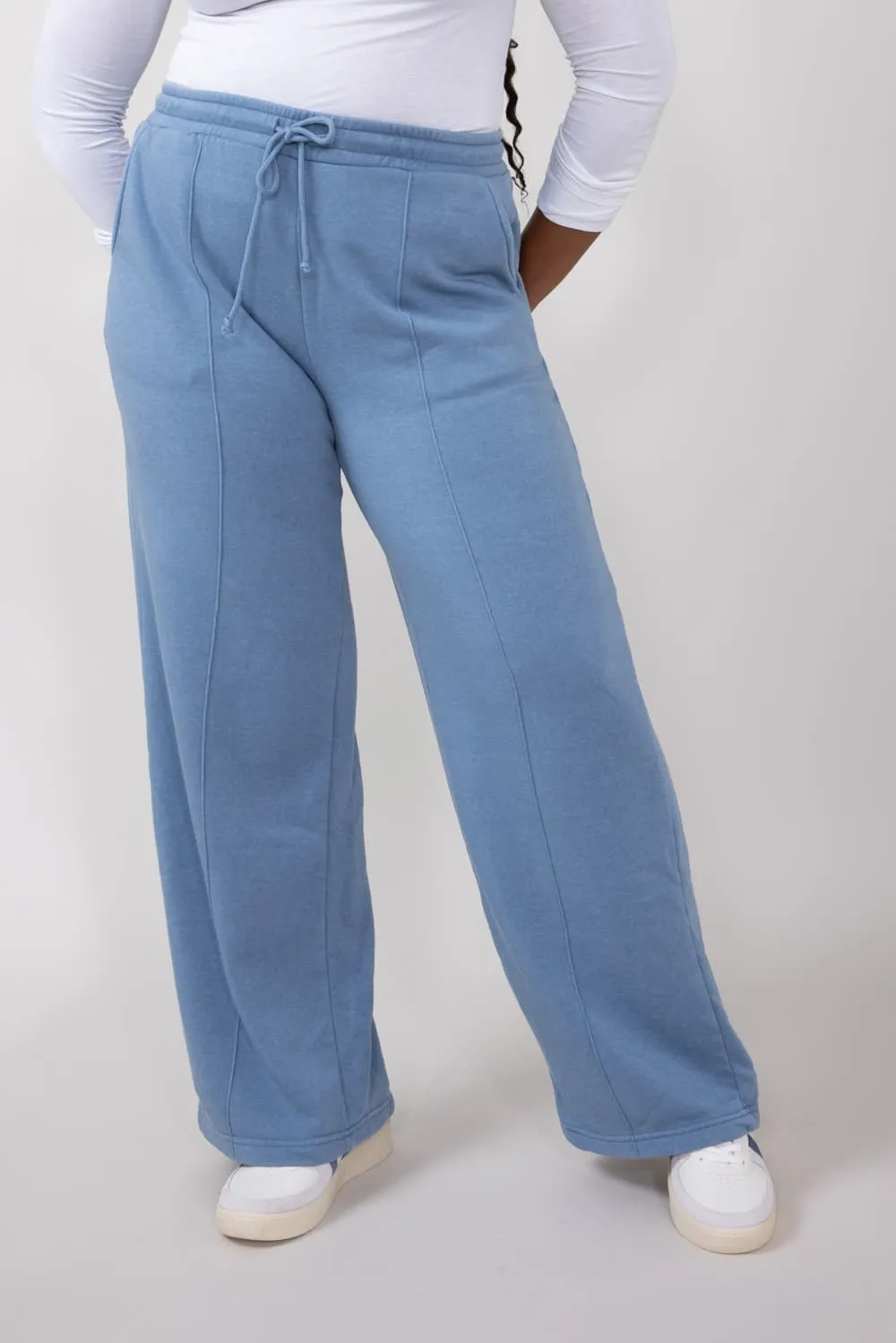 Knit Lounge Pants for Women in Gray Blue | DZ24E895-GRAYBLUE