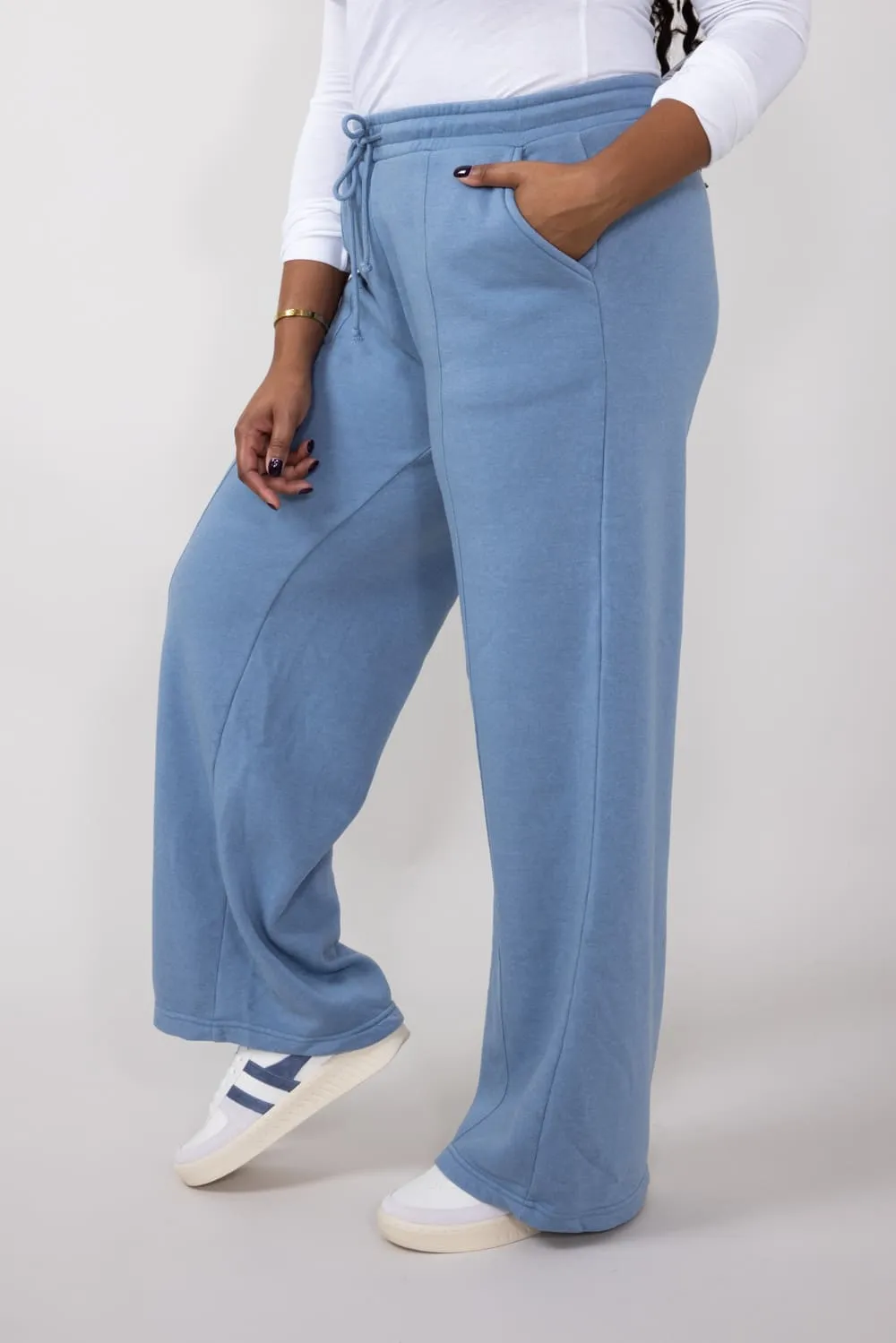 Knit Lounge Pants for Women in Gray Blue | DZ24E895-GRAYBLUE