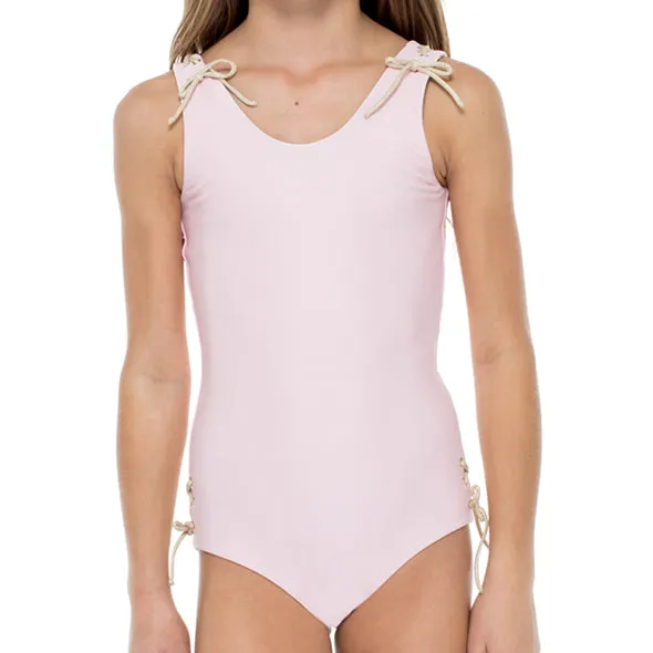LA CORREDERA - Eyelets Lace Up One Piece