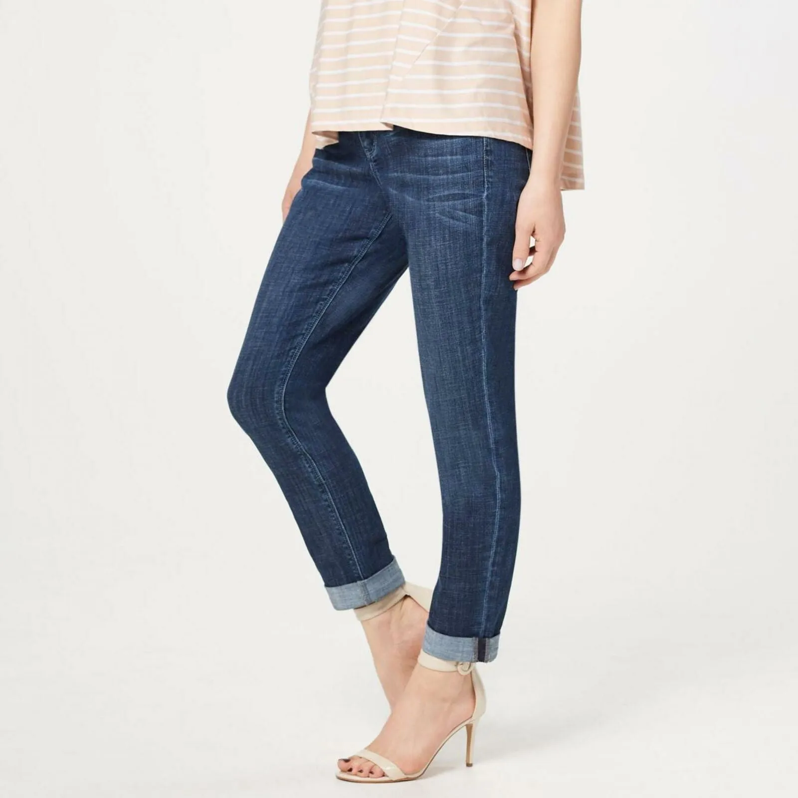 Laurie Felt Women's Classic Denim Boyfriend Jeans Brushed Indigo 0