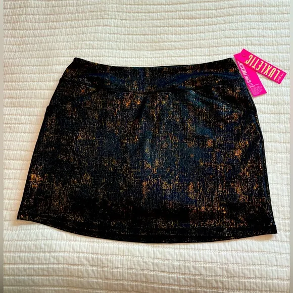 LILLY PULITZER Luxletic Sabbia Foil Print 15&quot; Skort Size L