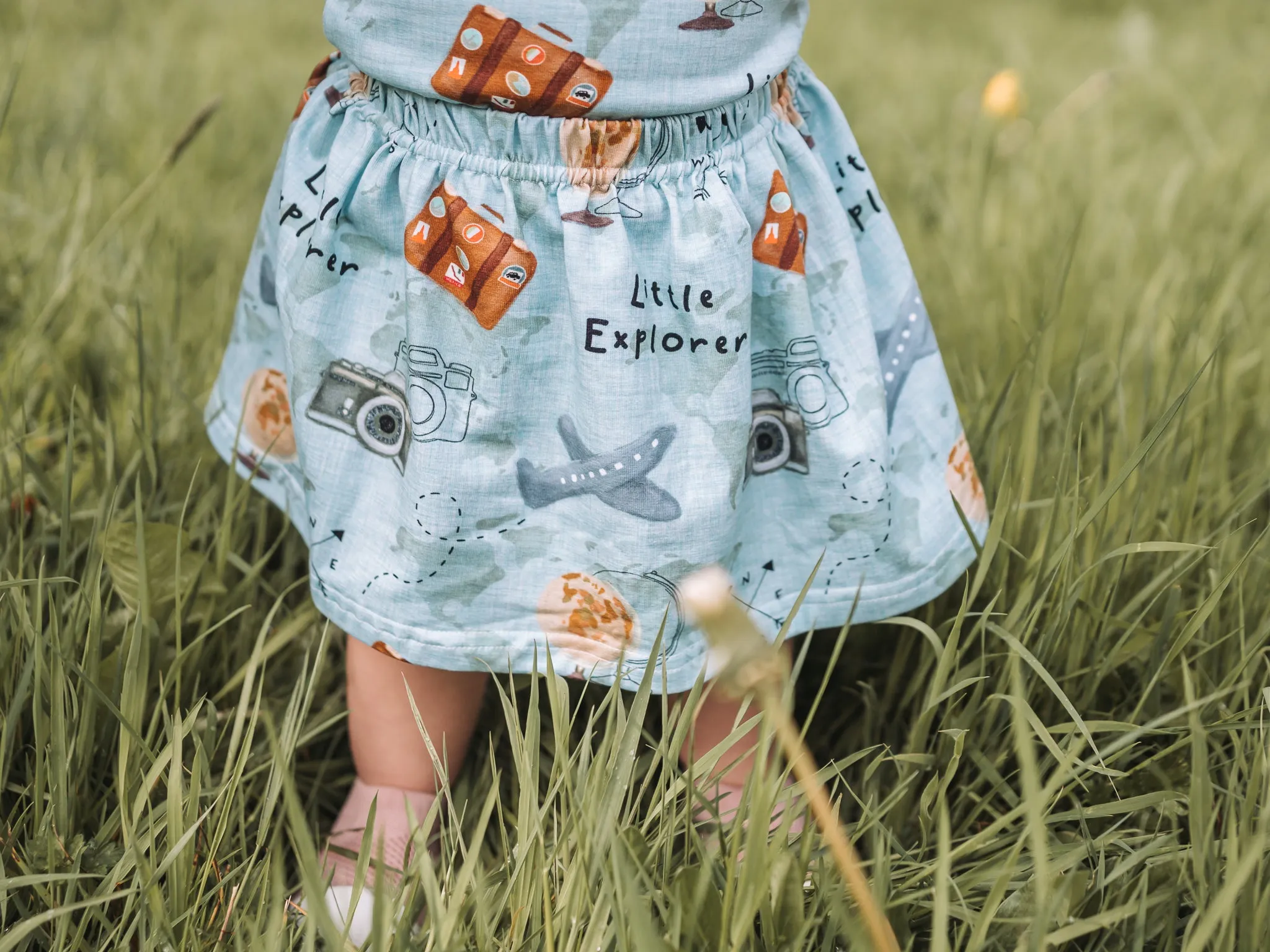 Little Explorer Circle Skirt - Blue