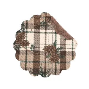 Lookout Lodge Round Quilted Cotton Placemat