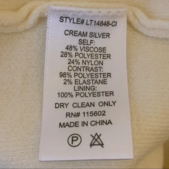 LUSH Clothing Sequin Sleeve Sparkly Sweater Silver Cream Small Coquette NWOT
