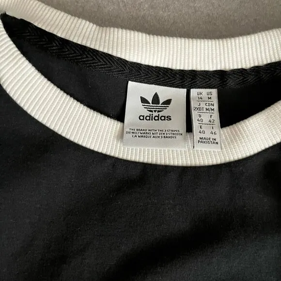 [M]Adidas Original Women's Adicolor 3-Stripe Black Mini Dress