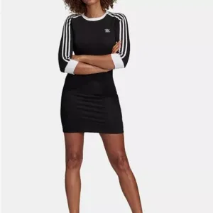 [M]Adidas Original Women's Adicolor 3-Stripe Black Mini Dress