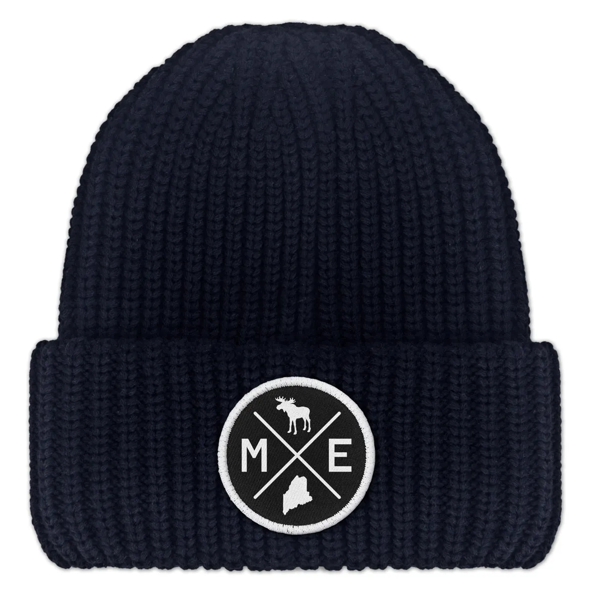 Maine Circle Emblem Chunky Knit