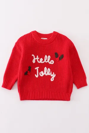 Maroon Hello Jolly Hand-embroidery Jumper Sweater