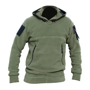 Men Outdoor Winter Warm Military Polar Fleece Hooded Sweatshirts