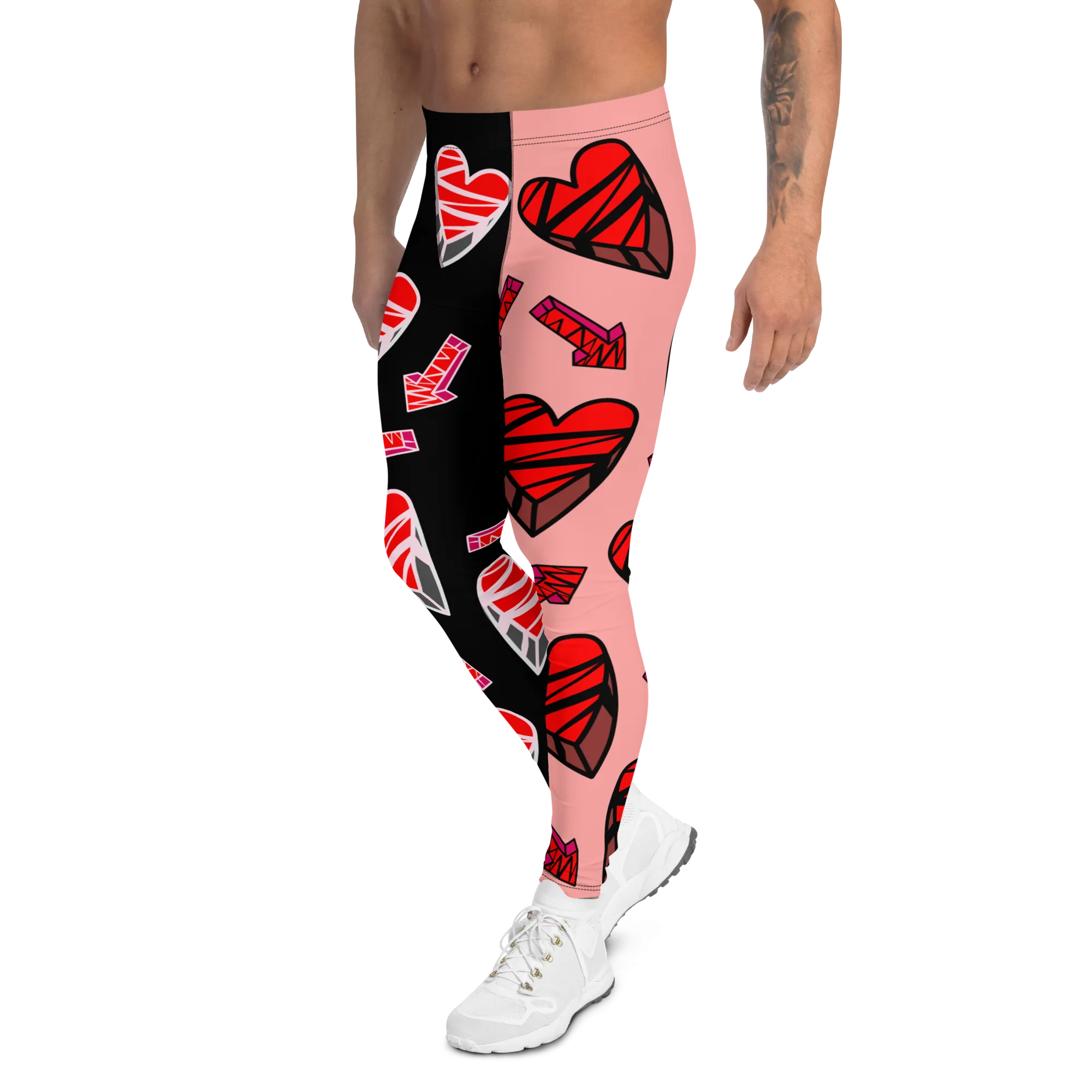 Mens Leggings, Hearts and Arrows