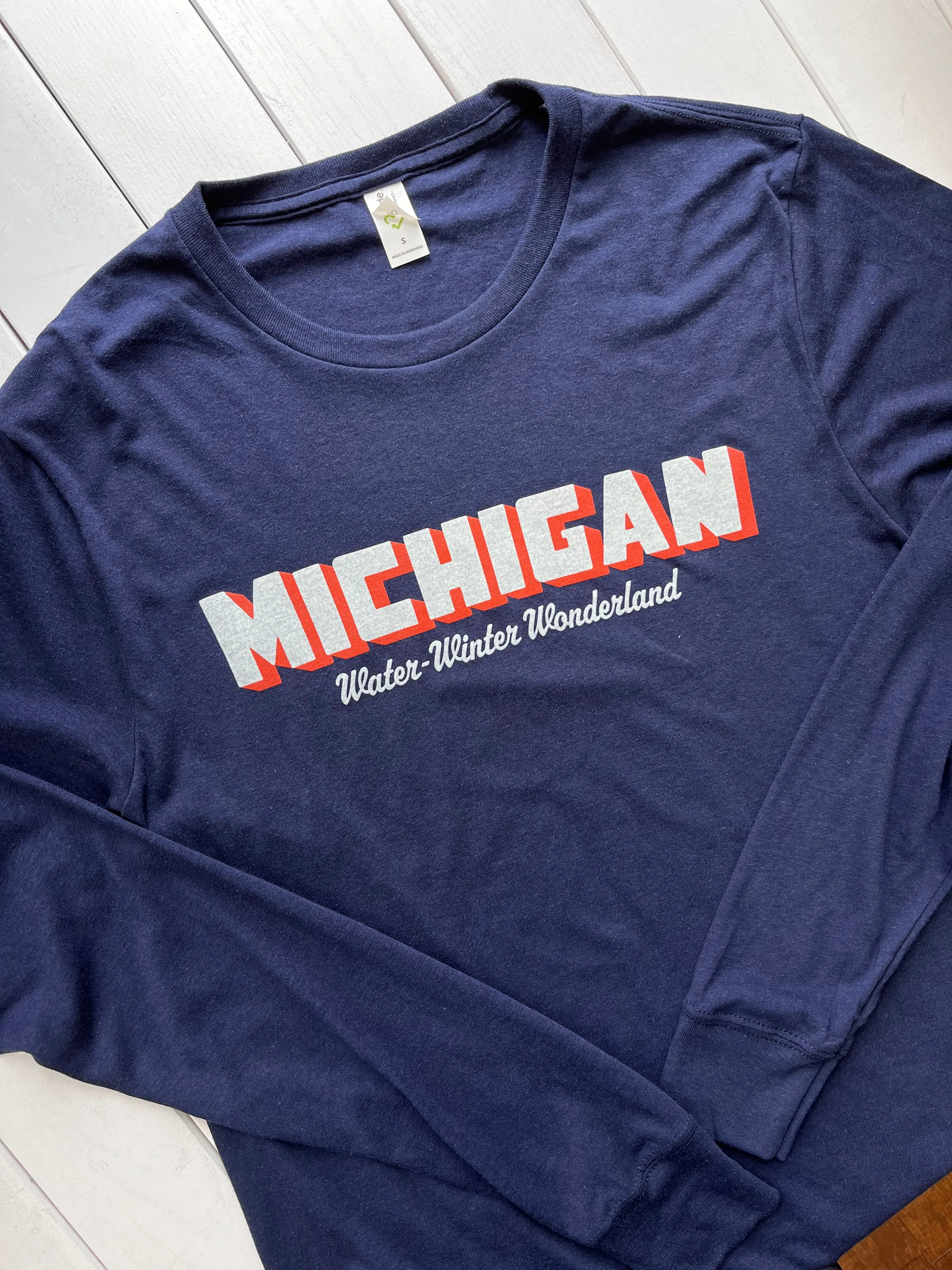 Michigan Water Winter Wonderland Long Sleeve Shirt