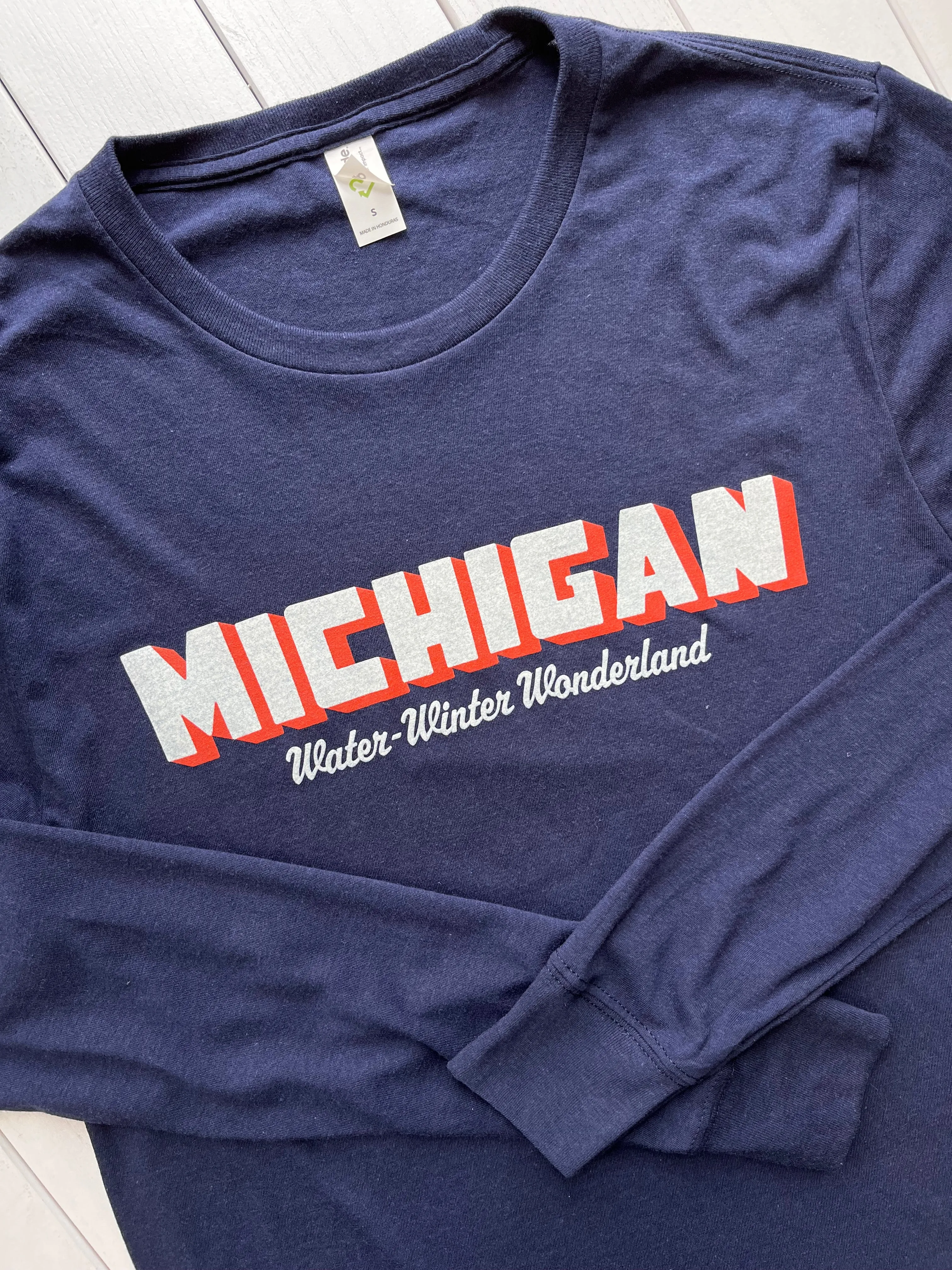 Michigan Water Winter Wonderland Long Sleeve Shirt