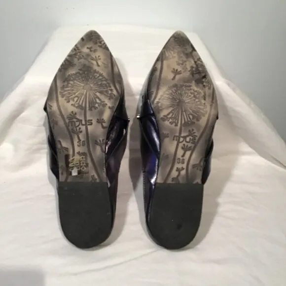 MJUS Metallic Mules with Grommet and Stud Details Size 6