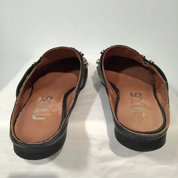 MJUS Metallic Mules with Grommet and Stud Details Size 6