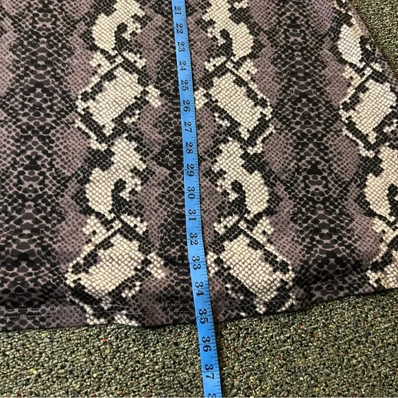 Modest Purple &amp; Grey Snake Animal Print BarWing Midi A-Line Stretch Skirt XS-S