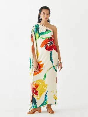Monet One-Shoulder Drawstring Dress