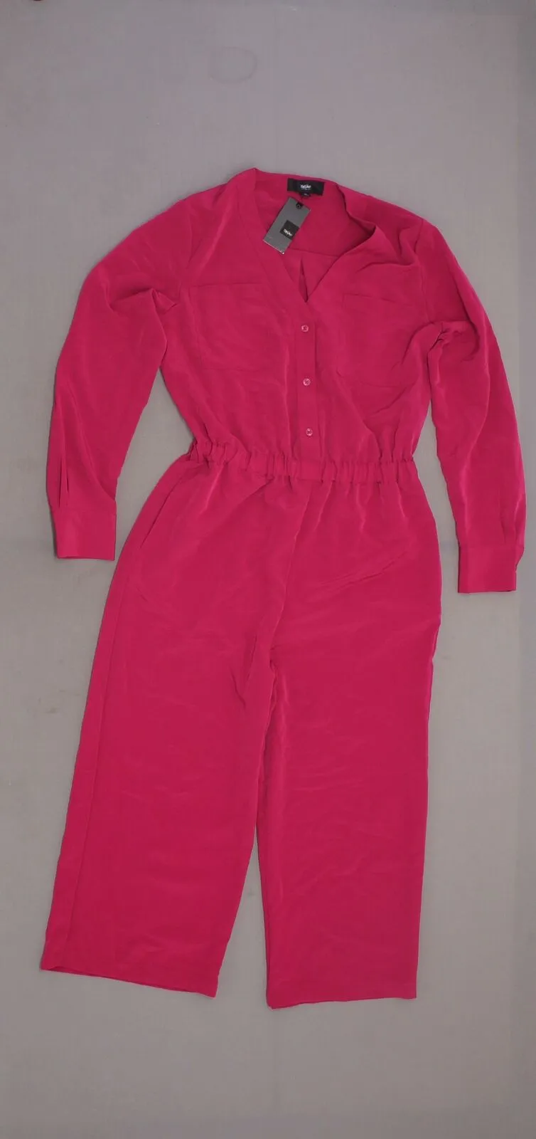 Mossimo Women's Easy Waist Boiler Jumpsuit Rich Magenta Small