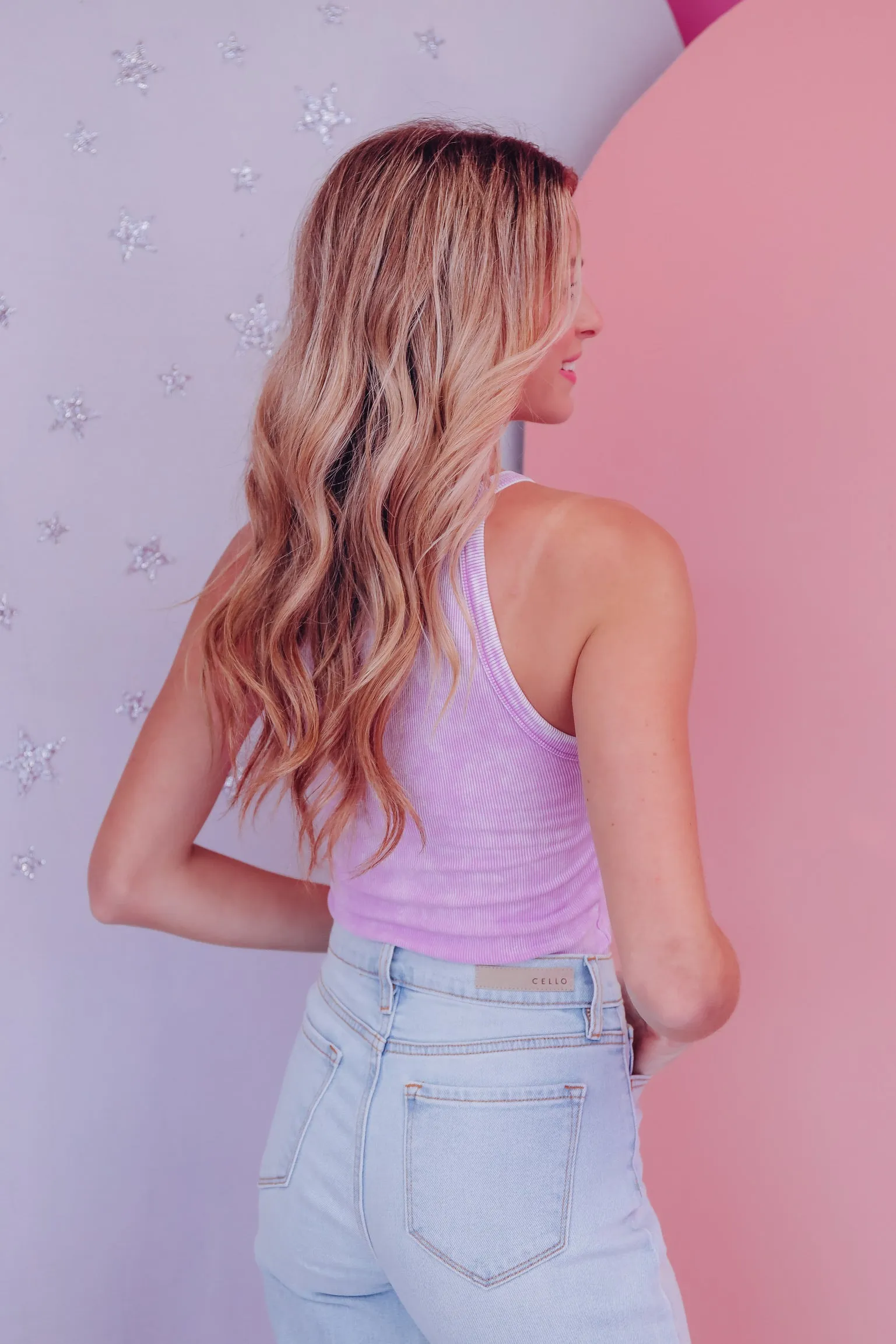 Must Have Mock Neck Tank - Mineral Wash Lavender