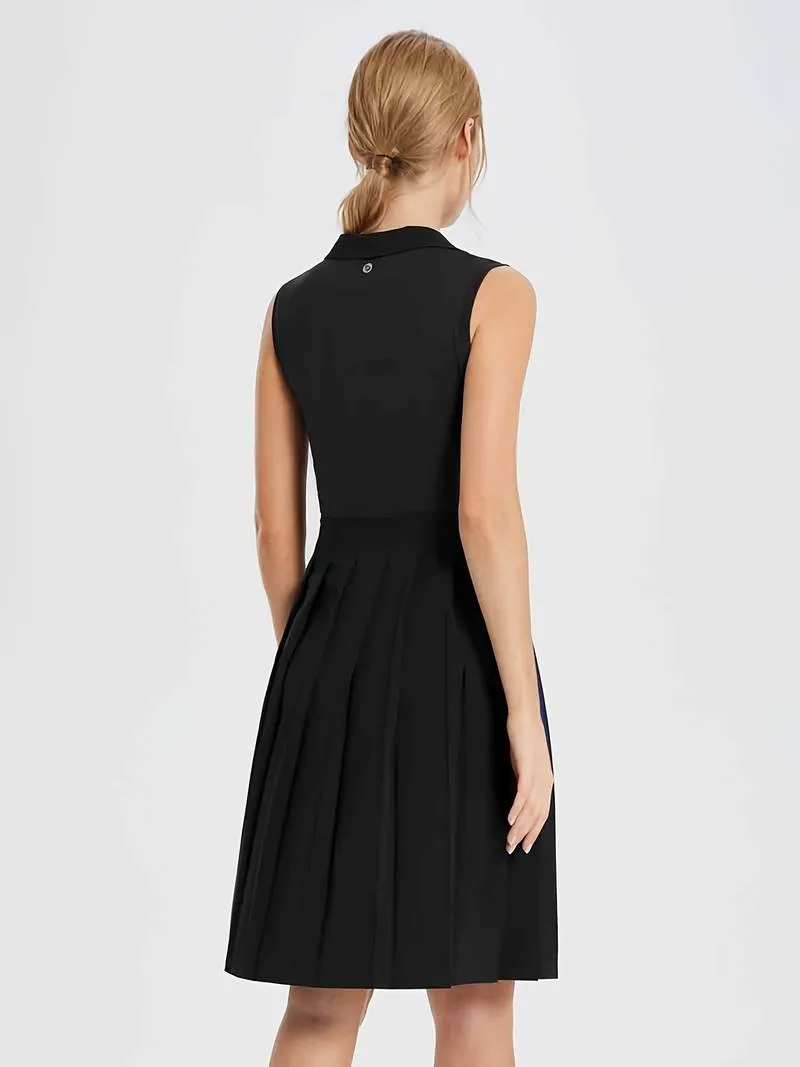 New BALEAF Women's UPF 50  Sleeveless Golf Dress with Elegant Pleats and Stretch Fabric Black, Sz XS! Retails $65 