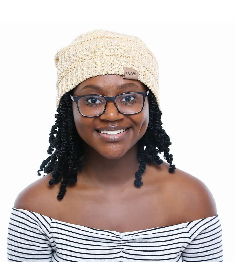 New Beautifully Warm Slouchy Beanie! Satin Lined, Cream, One Size! B.W. Logo, Great Quality! Retails $46 