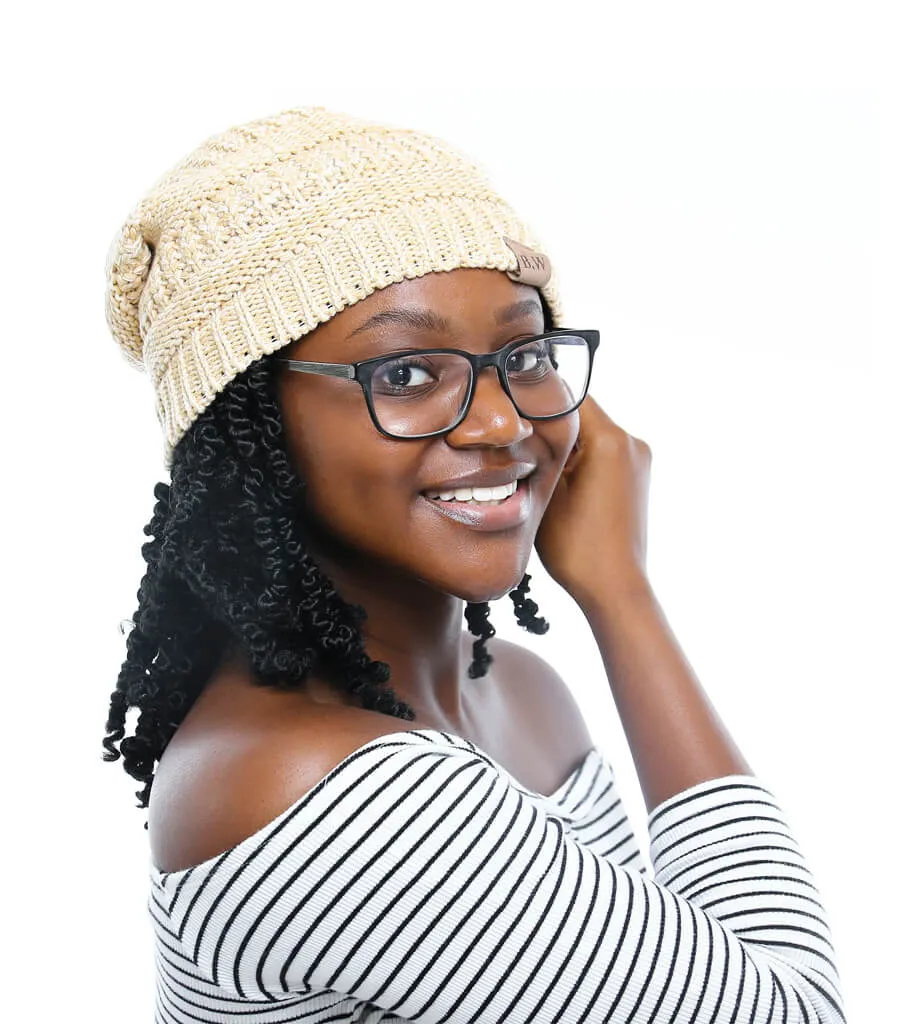 New Beautifully Warm Slouchy Beanie! Satin Lined, Cream, One Size! B.W. Logo, Great Quality! Retails $46 