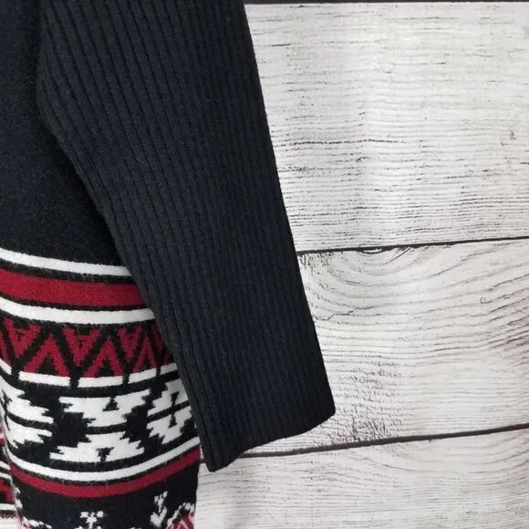 NEW Joseph A S Turtleneck Sweater Poncho Aztec Tribal Pullover