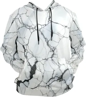NEW Retails $52, Linnyio Abstract Marble White Hoodies Hooded Sporty Sweatshirts 3D Print Hoodie for Girls Boys Men, Sz S